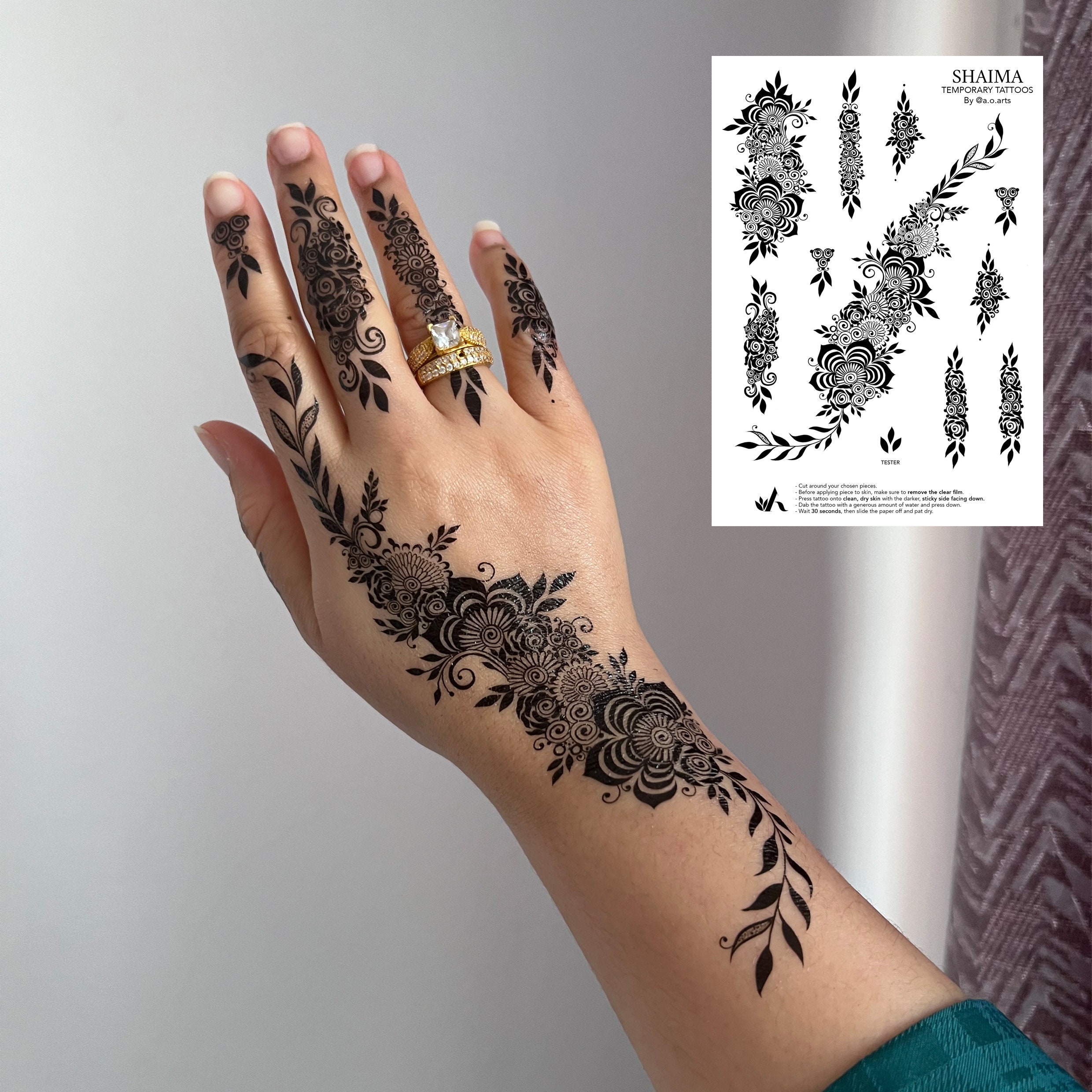 40 Sheets Self-adhesive Henna Tattoo Kit Stencils Set Mehndi Template for  Tattoo Body Art Painting Indian Arabian Airbrush Tattoos