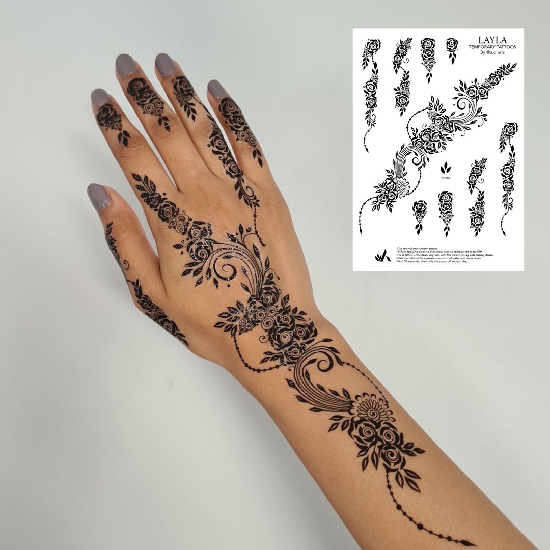 Black Henna Tattoo: LAYLA - Etsy