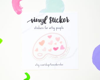 Made with Love Palette Vinyl Künstler Geschenk Aufkleber