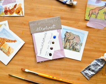 Mini Painting Kit- Elephant | animal art kit, serengeti, fundraising animal, cute safari art kit