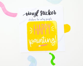 Naklejka na prezent artystyczna Happy Painting Sunshine Vinyl