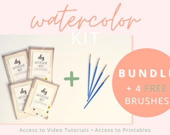 DIY Aquarellmalerei Kit BUNDLE + 4 GRATIS Pinsel!