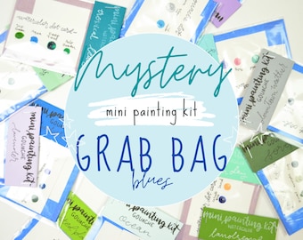 BLUE Mystery Grab Bag Mini Painting Kit