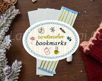Blank Watercolor Bookmarks - Set of Four