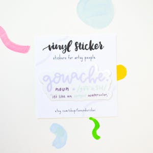 Gouache Définition humour Vinyle Artiste Cadeau Sticker