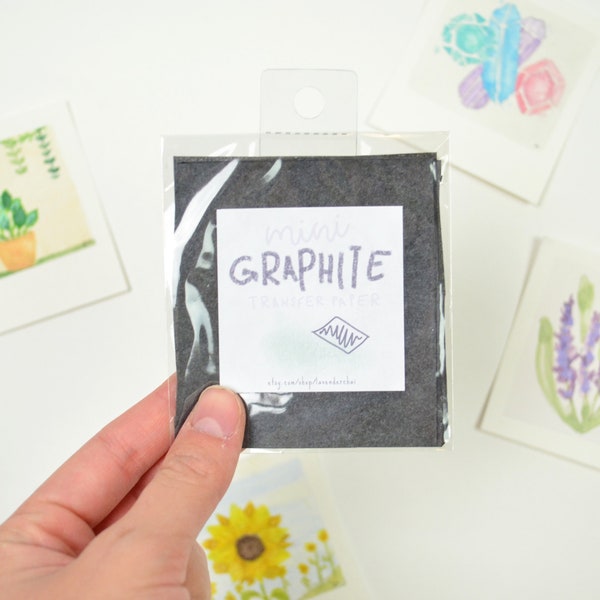 Mini Graphite transfer paper | 4-pack graphite transfer paper for watercolor painting art tracing, carbon paper transfer, artist tool, pack