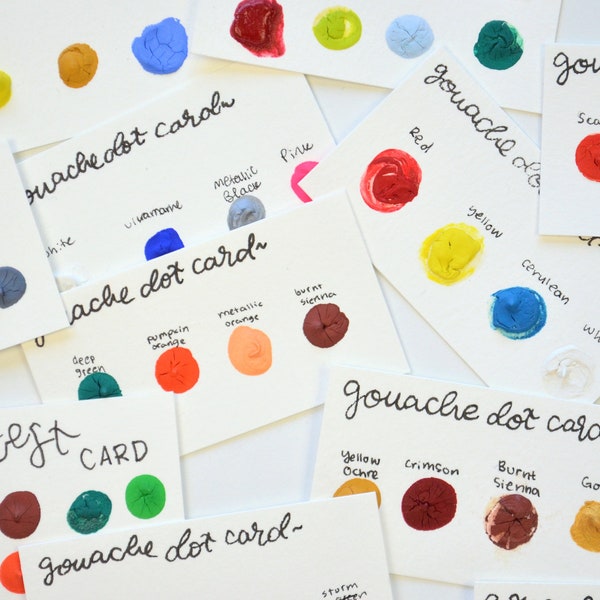 Oopsie Dot Card Bundle | Watercolor dot card, recycled paint, gouache dot card, paint dot card, paint sample, paint palette, DIY palette