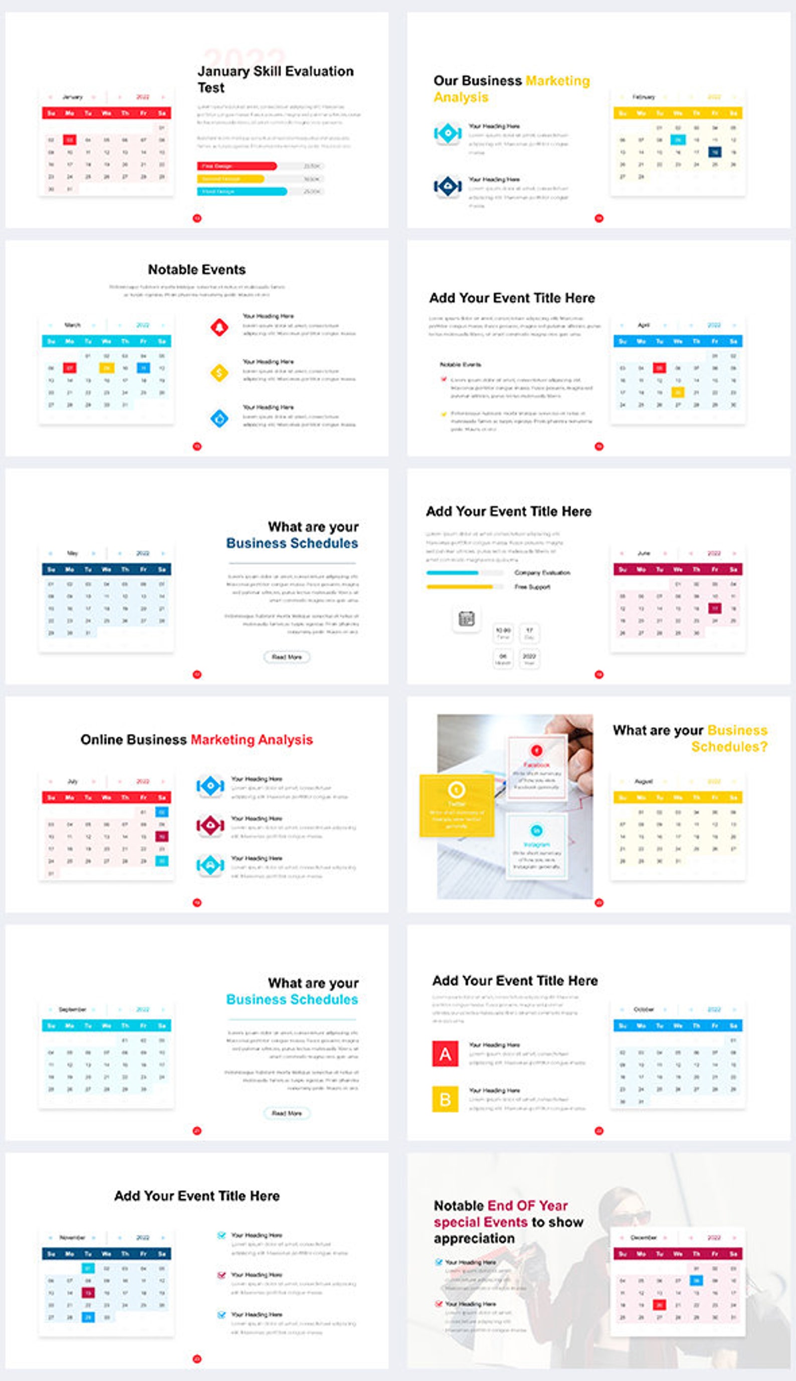 2023 Calendar Powerpoint 2021 2023 Calendar PowerPoint Template Etsy