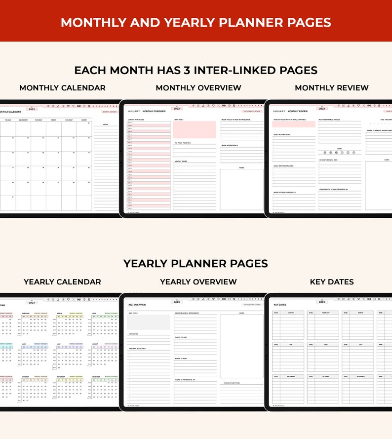 Digital Planner 2023 2024, Goodnotes Planner, Ultimate Digital Planner Ipad, Notability Planner