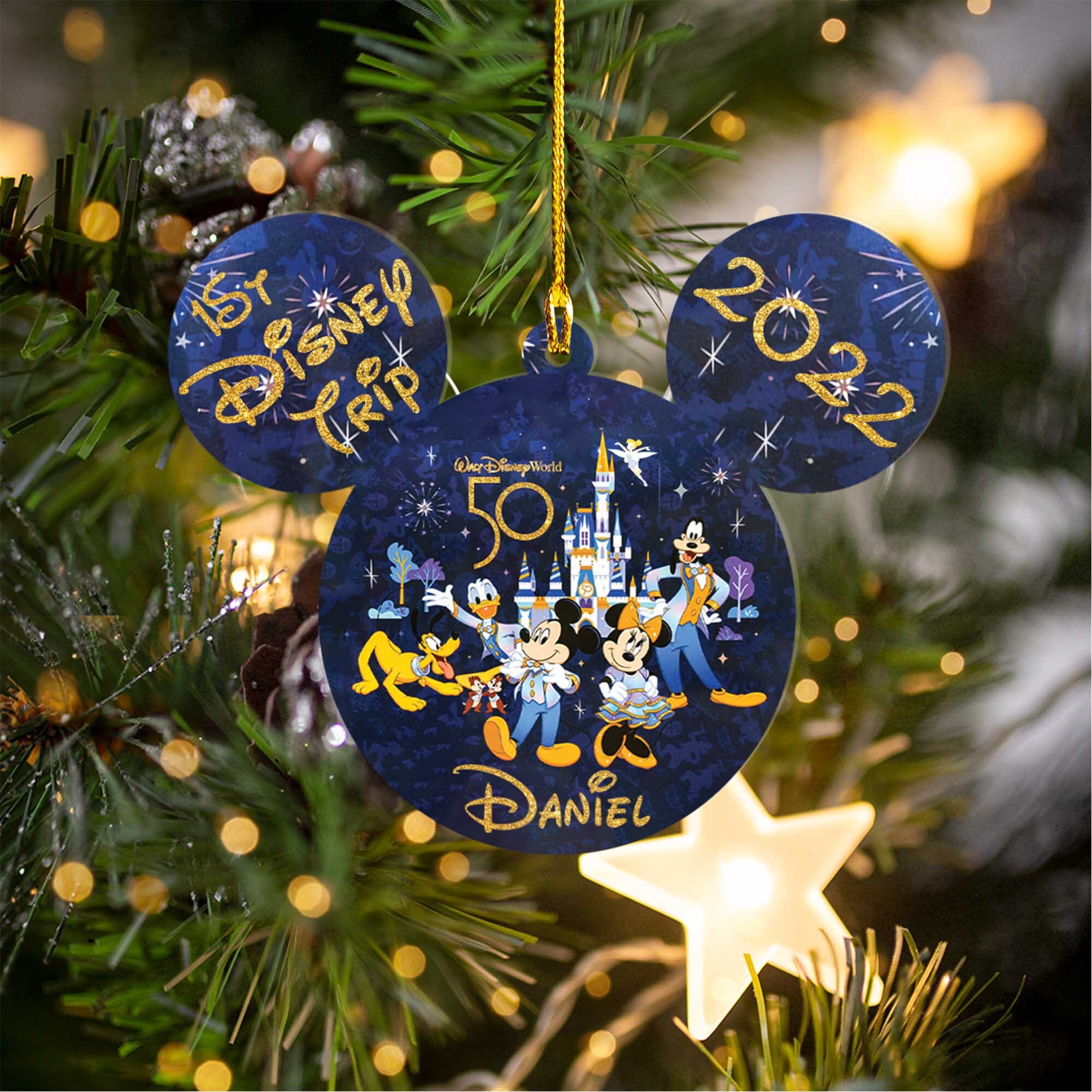 Personalized Mickey Mouse 1st Disney Trip 2022 Ornament, Disneyland Mickey Mouse