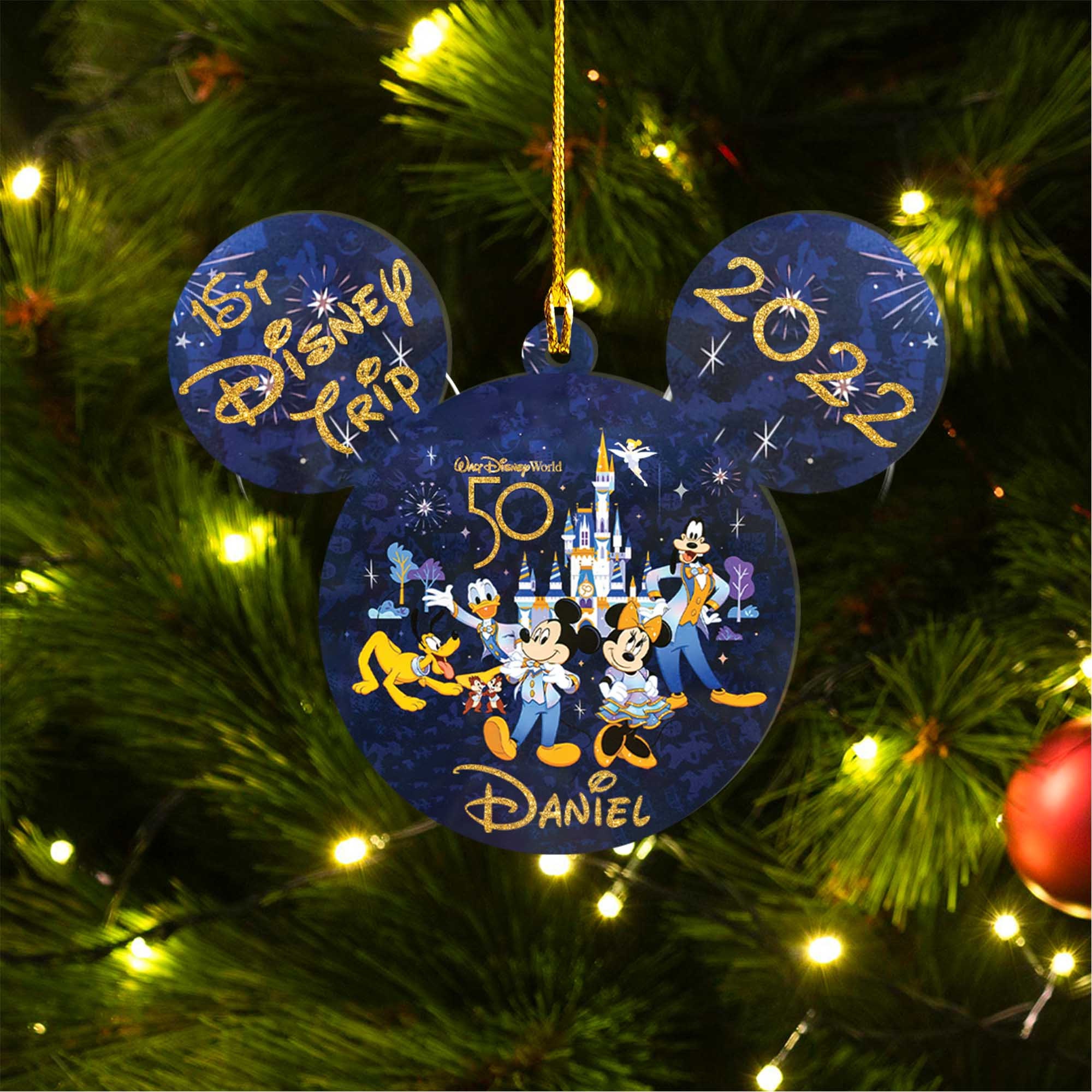 Personalized Mickey Mouse 1st Disney Trip 2022 Ornament, Disneyland Mickey Mouse