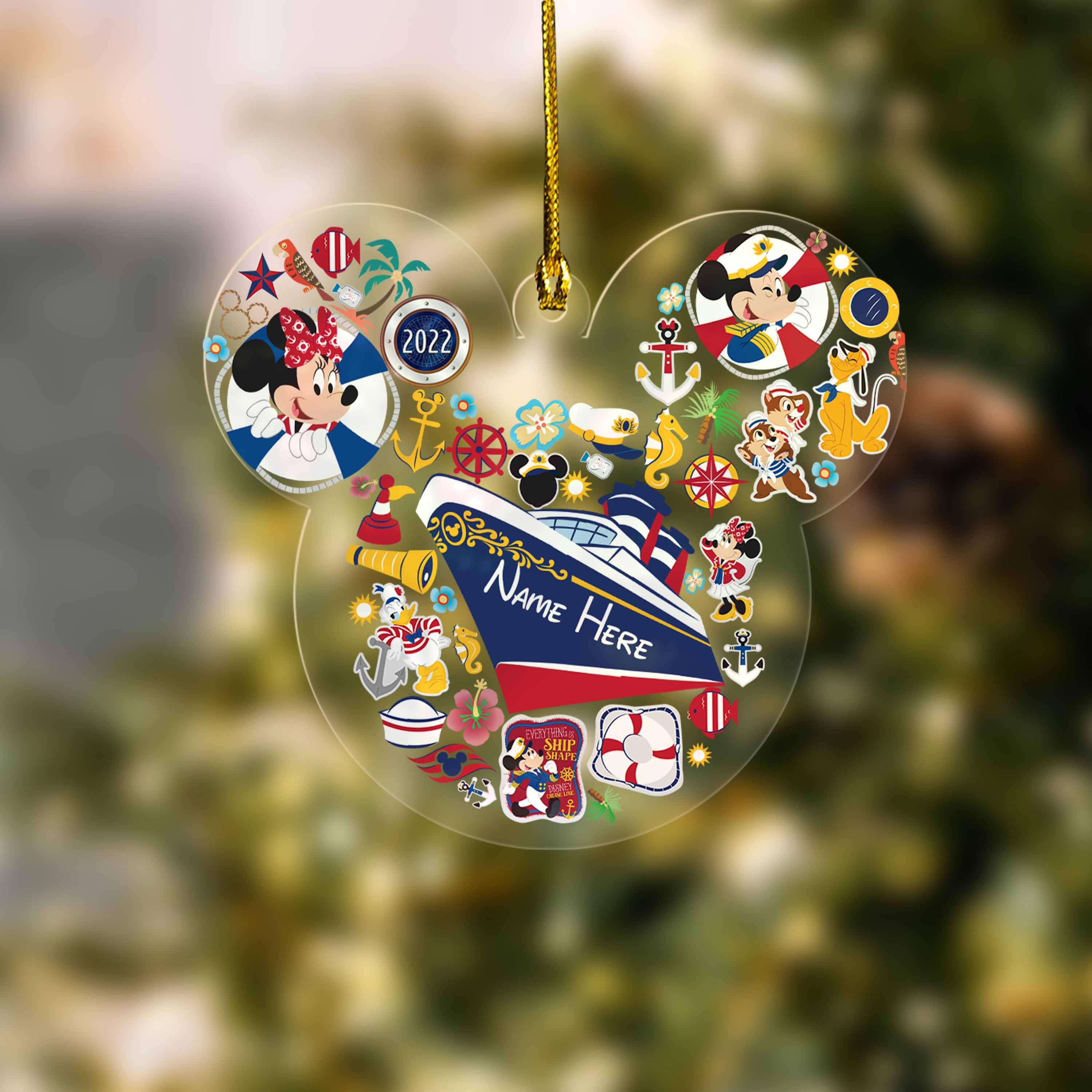 Personalized Mickey Cruise Ornament ,Disney Cruise Ornament Matching ,Disney Ornament, Cruise