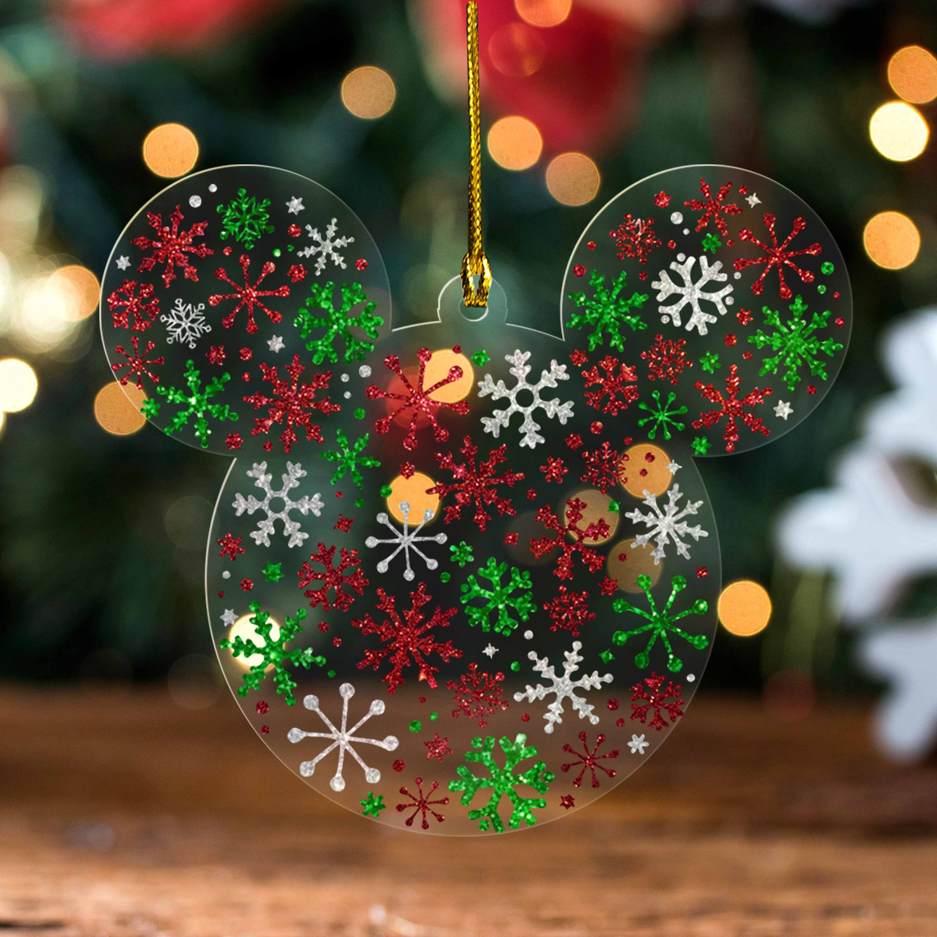 Christmas Mickey Snowflake Ornament, Disney Christmas Ornament, Christmas Mickey