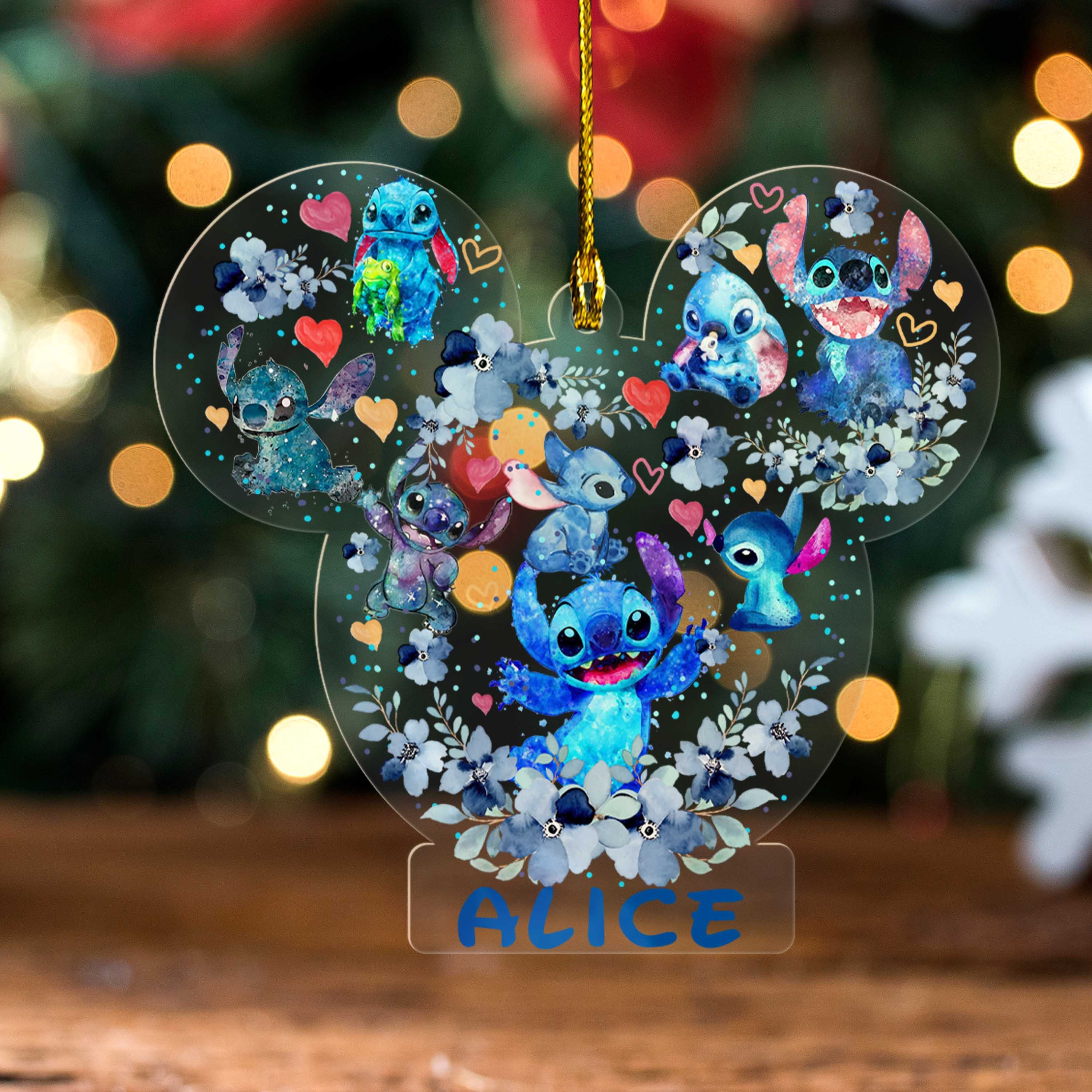 Personalized Mickey Mouse Stitch Ornament, Stitch  Ornament Gift