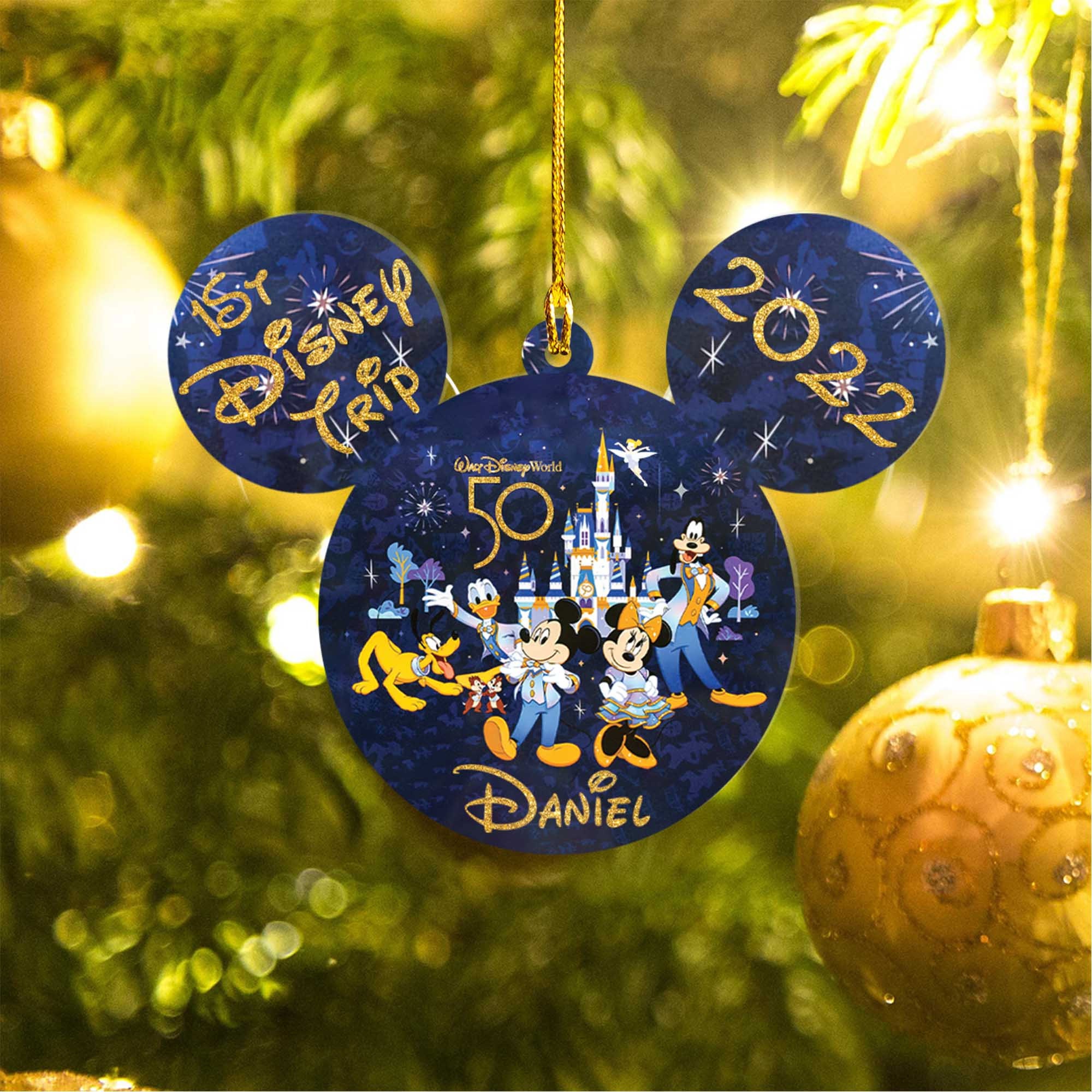 Personalized Mickey Mouse 1st Disney Trip 2022 Ornament, Disneyland Mickey Mouse