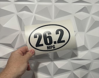 26.2 MPG Sticker - Vinyl Decal Sticker - Car Sticker JDM - 22 Vinyl Colors To Choose From! Miles Per Gallon