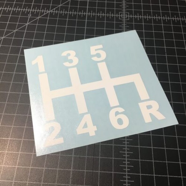 Vertical Shift Pattern Sticker Stick Shift Sticker - 6 Speed - Vinyl Decal Sticker - Car Sticker Funny ...