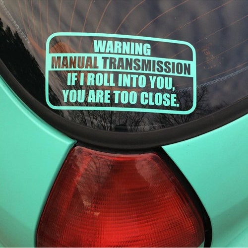 Warning Manual Transmission Window Decal Sticker Etsy