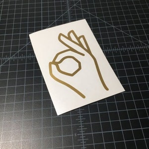 15cm Made You Look Decal Below the Waist OK Sign Circle Hand Gesture MEME  Sticker T-033