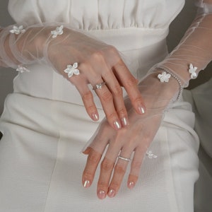 Elegant 3D Flower Bridal Sleeves – Custom Fit