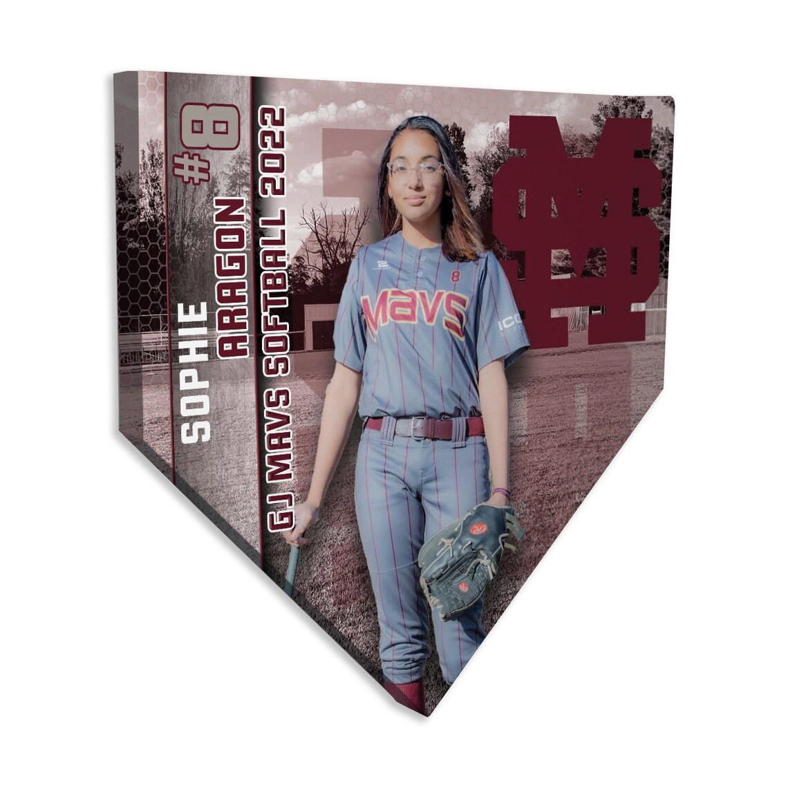 Softball Home Plate Plaque Softball Award Team Gift Etsy