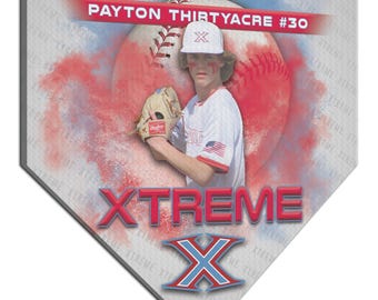 Personalized Baseball / Softball Canvas Home Plate, Team Gift, Senior Award