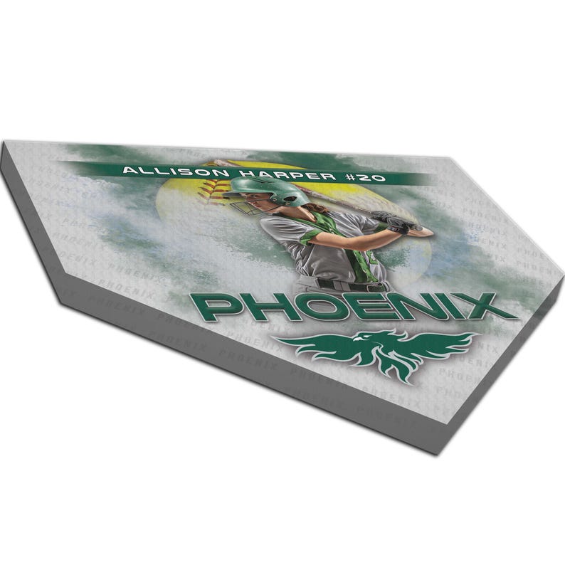 Lienzo personalizado de béisbol o sóftbol, placa de home, regalo de equipo, premio para personas mayores imagen 2