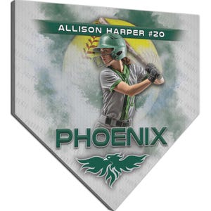 Lienzo personalizado de béisbol o sóftbol, placa de home, regalo de equipo, premio para personas mayores imagen 4