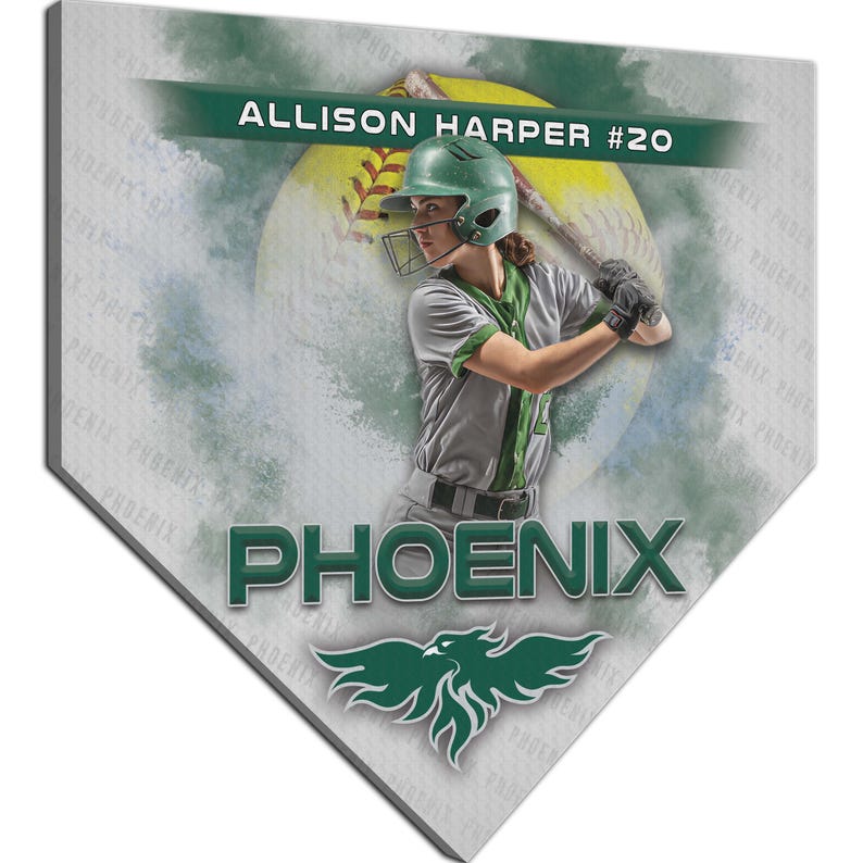 Lienzo personalizado de béisbol o sóftbol, placa de home, regalo de equipo, premio para personas mayores imagen 4
