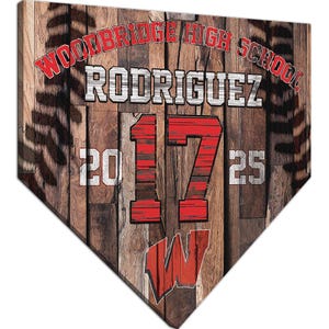 Personalized Baseball / Softball Canvas Home Plate, Senior, Player, Coach Gift