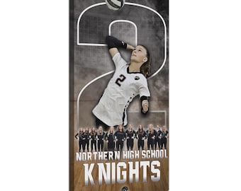 Gepersonaliseerde canvasprint volleybalteam, cadeau seniorenavond