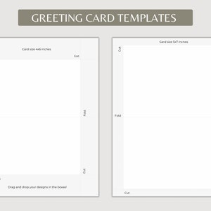 Greeting Card Template, 4x6 and 5x7 inches Foldable Cards, Blank Card Template, Drag and Drop Card template, Use on Canva