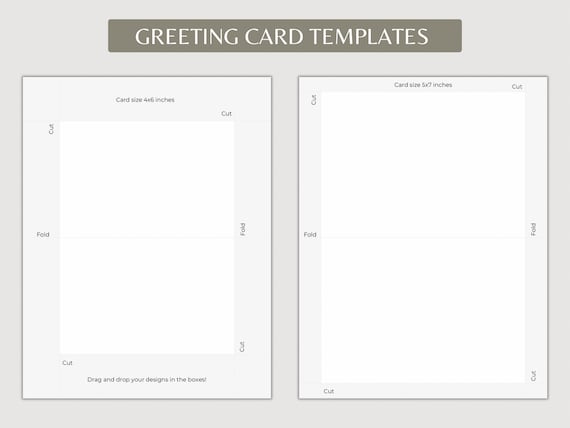 Greeting Card Template, 4x6 and 5x7 Inches Foldable Cards, Blank