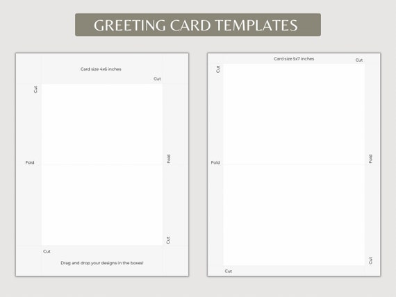 Greeting Card Template, 4x6 and 5x7 Inches Foldable Cards, Blank