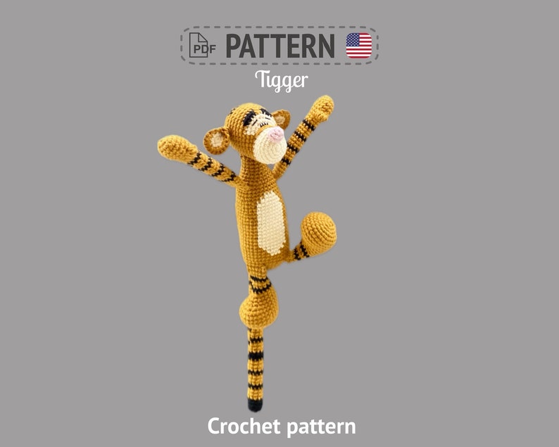 Crochet pattern US terms Tigger zdjęcie 1