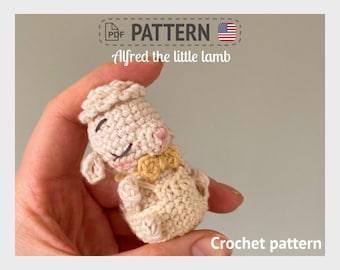 Patron au crochet (termes américains) - Alfred le petit agneau