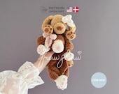 Crochet Puppy Snuggler Pattern, Low-Sew, PDF (US English, Danish)