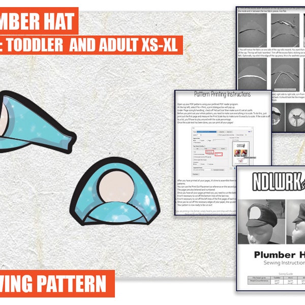 Plumber Hat Sewing Pattern/Downloadable PDF File