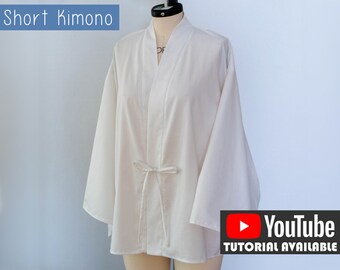 Short Haori/Kimono Sewing Pattern/Downloadable PDF File and Tutorial Book