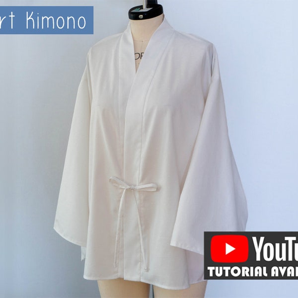 Patron de couture court haori/kimono/fichier PDF téléchargeable et livre d'instructions