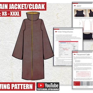 Villain Jacket Cloak Cosplay Sewing Pattern/Downloadable PDF File