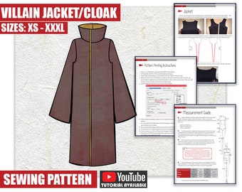 Villain Jacket Cloak Cosplay Sewing Pattern/Downloadable PDF File