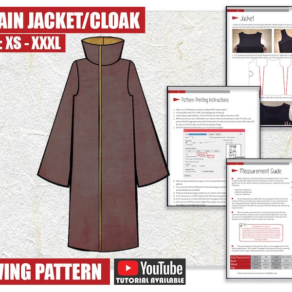 Mens Cosplay Jacket Pattern - Etsy
