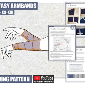 Fantasy Armbands Sewing Pattern/Downloadable PDF File and Tutorial Book