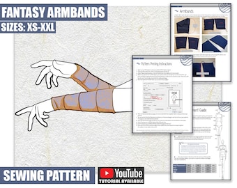 Fantasy Armbands Sewing Pattern/Downloadable PDF File and Tutorial Book