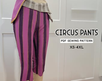 Arcane Jinx inspirierte Zirkus-Hose Schnittmuster/Herunterladbare PDF-Datei und Anleitungsbuch