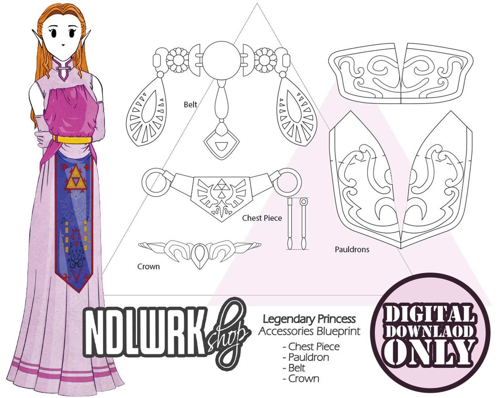 Zelda Ocarina of Time Accessories Blueprints Etsy