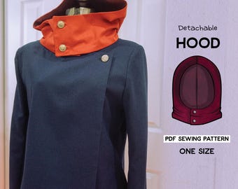 Hood Sewing Pattern | Detachable Hood | Downloadable PDF File and Tutorial Book