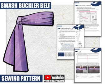 Swash Buckler Belt Sewing Pattern/Downloadable PDF File and Tutorial Book