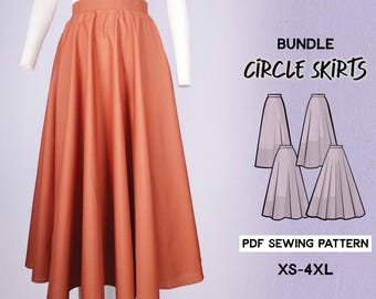 Circle Skirts Bundle Sewing Pattern/Downloadable PDF File and Tutorial Book